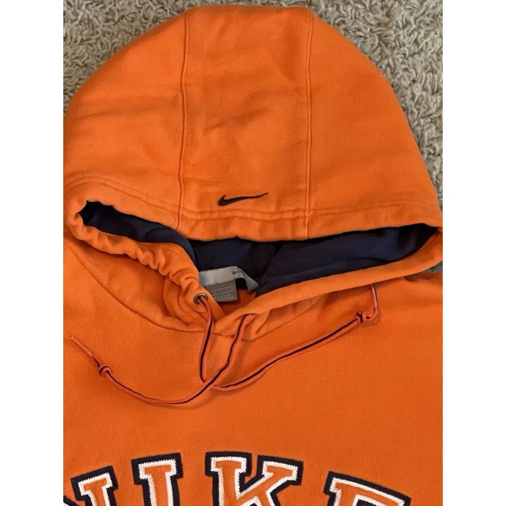 Vintage Y2K Nike Embroidered Hoodie Pullover Orange Spell-out Size Large